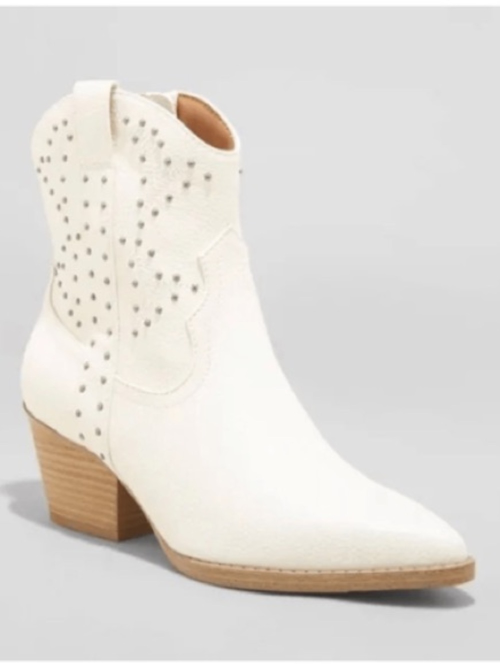 Universal Thread White Studded Western Ankle Bootie